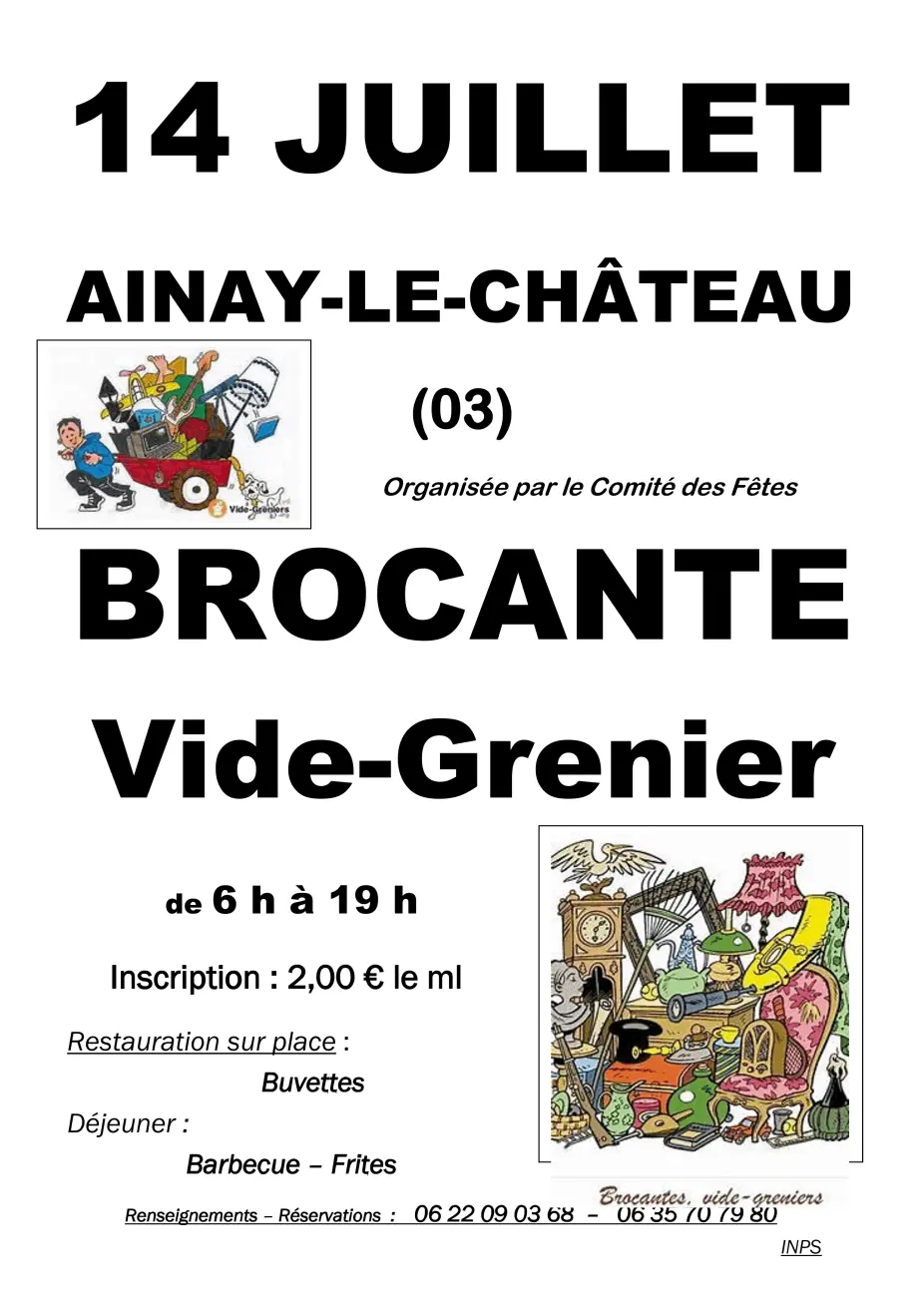 Brocantes 71 - Brocante - Ainay-le-Chateau (03)